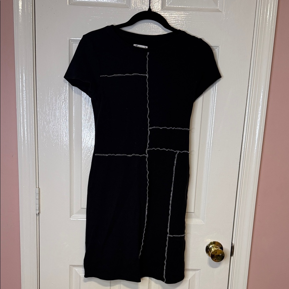 Hollister Black Mini Dress with Gray Detailing